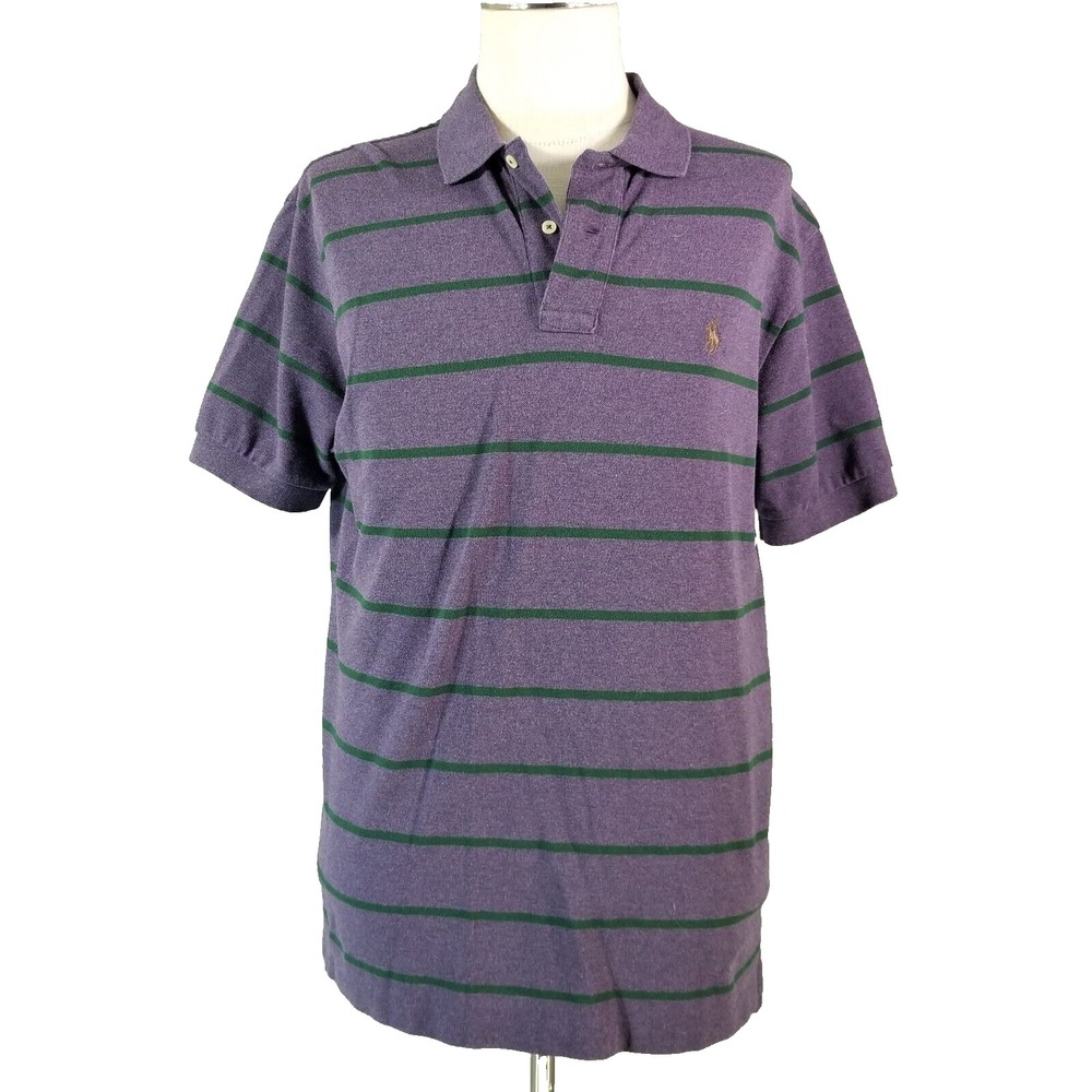 Polo Ralph Lauren shirt men's large purple short sleeve cotton preppy